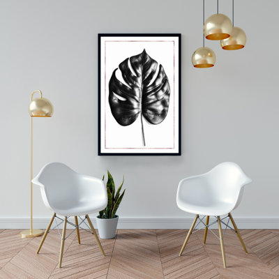 «Split Leaf Philodendron With Rose Line» sur toile
