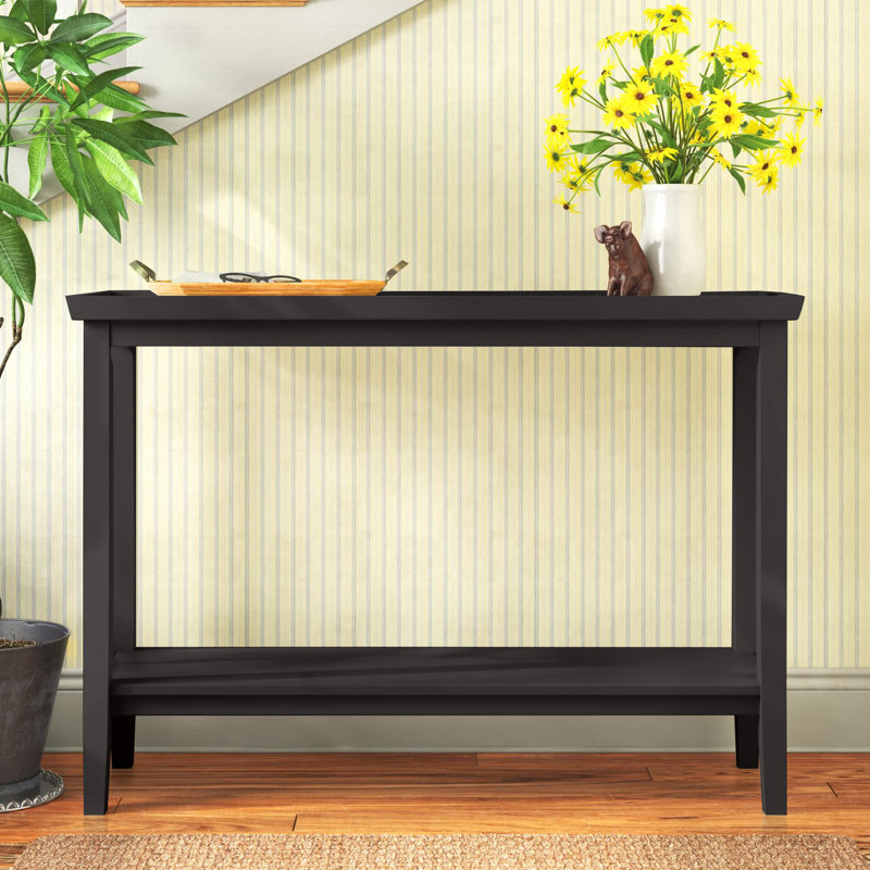 Gwen 48" Console Table with Shelf, Black