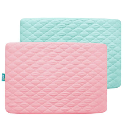 Ensemble de 2 draps et housse de protection pour matelas avec housse de matelas imperméable et compatible avec les draps et parc Graco Pack N Play & Dream On Me & Pamo Babe