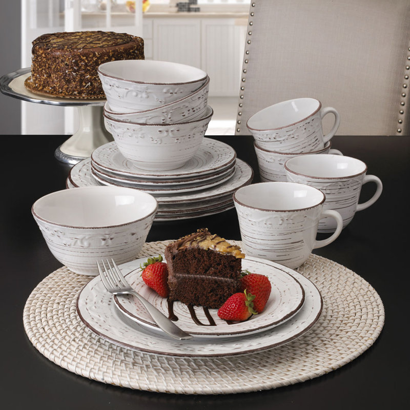 Pfaltzgraff Trellis 16-Piece Stoneware Dinnerware Set, Service for 4