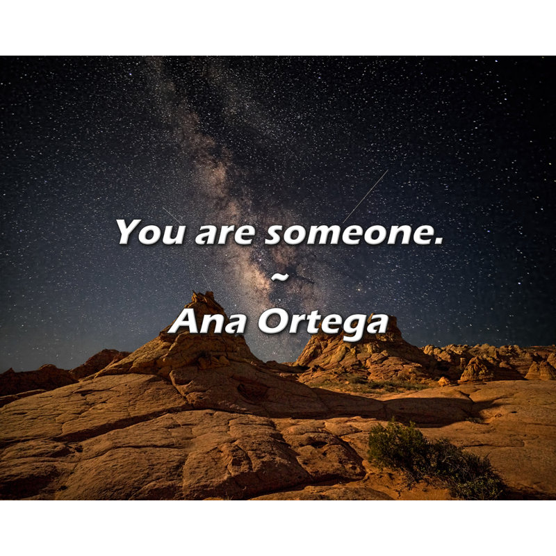 Ana Ortega Citation: Vous êtes quelqu'un.