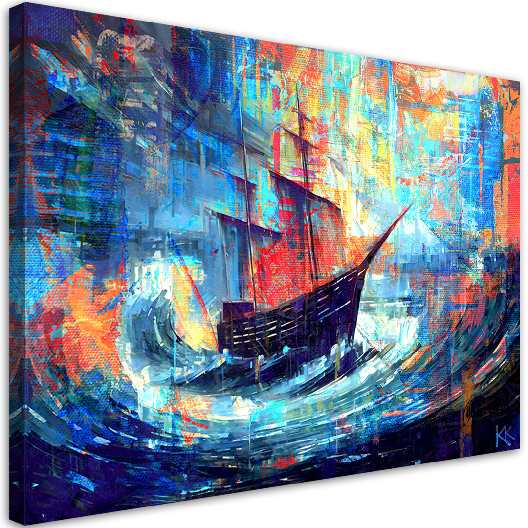 Leinwanddruck, Schiff auf See - Wrapped Canvas Print