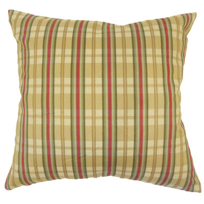 Eero Plaid Down Filled 100 Cotton Throw Pillow