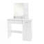Modern White Dressing Table with Mirror, Shelf and Drawer