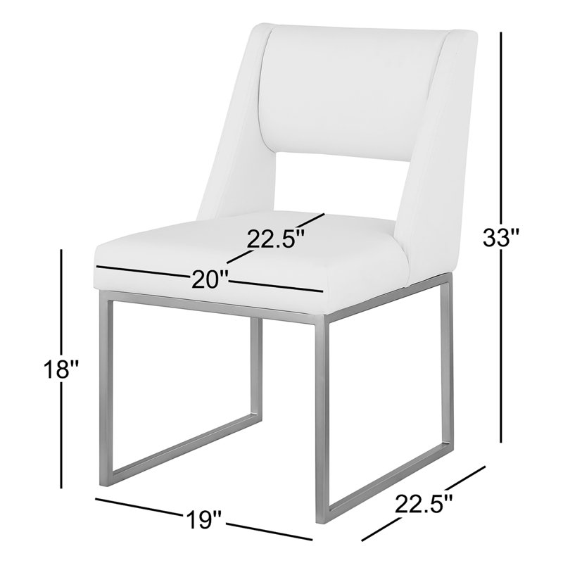 Jayce Stefania Faux Leather Dining Chair, Cream Vegan Leather