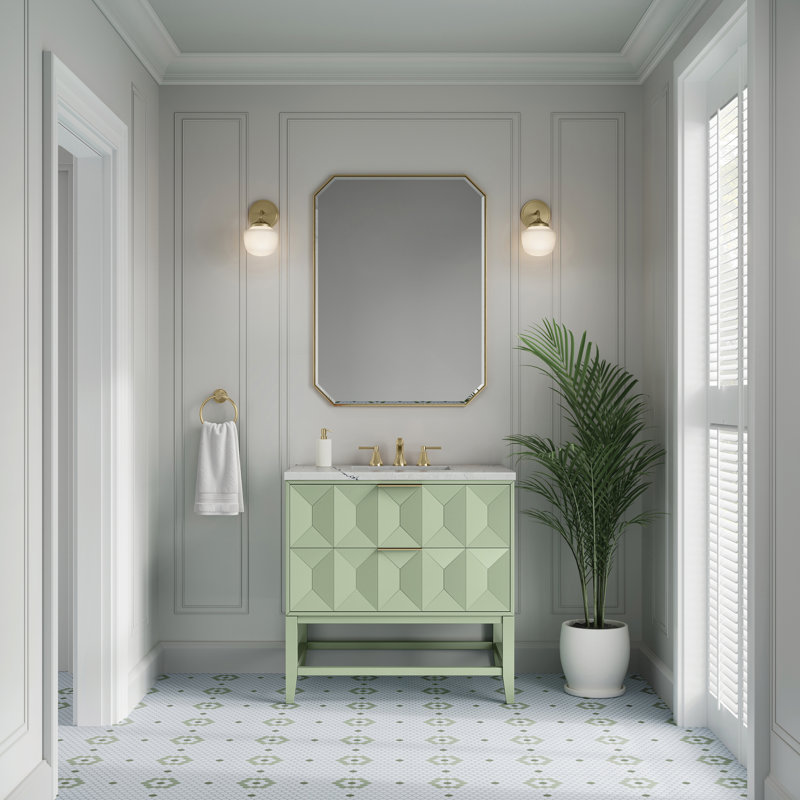 Emmeline 36'' W Single Vanity, Ethereal Noctis, 8" Widespread, Pistachio