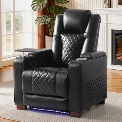 Ensemble canapé inclinable, causeuse inclinable et fauteuil inclinable avec appui-tête réglable, sièges de cinéma maison avec console, tiroir, ports USB et supports pour téléphone, causeuse inclinable pour salle de cinéma, deux places