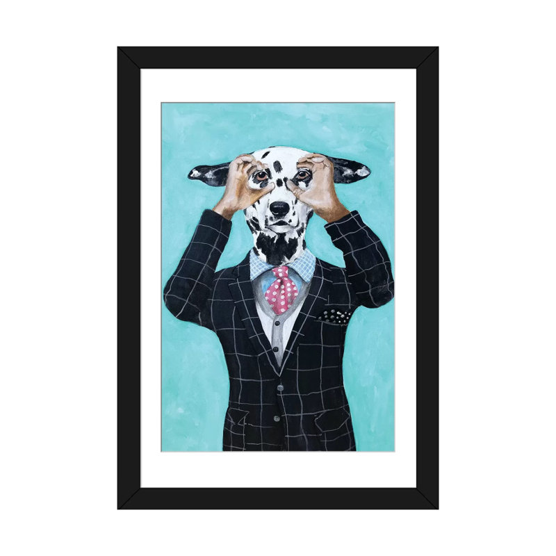 Reproduction d’art sur toile tendue, coco de paris’dalmatien regarde ", H 32 po x l 24 po x P 1 po, Blanc