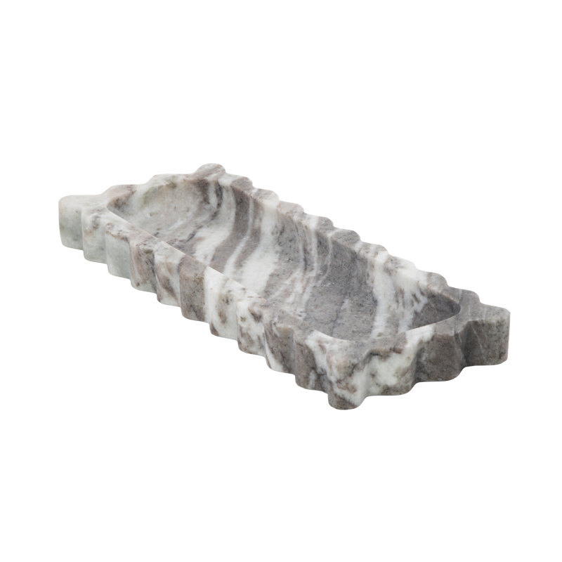 Plateau de salon Cole and Marble, Gris, L 12 po x P 5 po x H 1,25 po, Rectangulaire