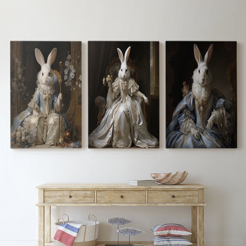 Série royale d'animaux LXII - ensemble de toiles tendues avec châssis Premium - prêt à être accroché