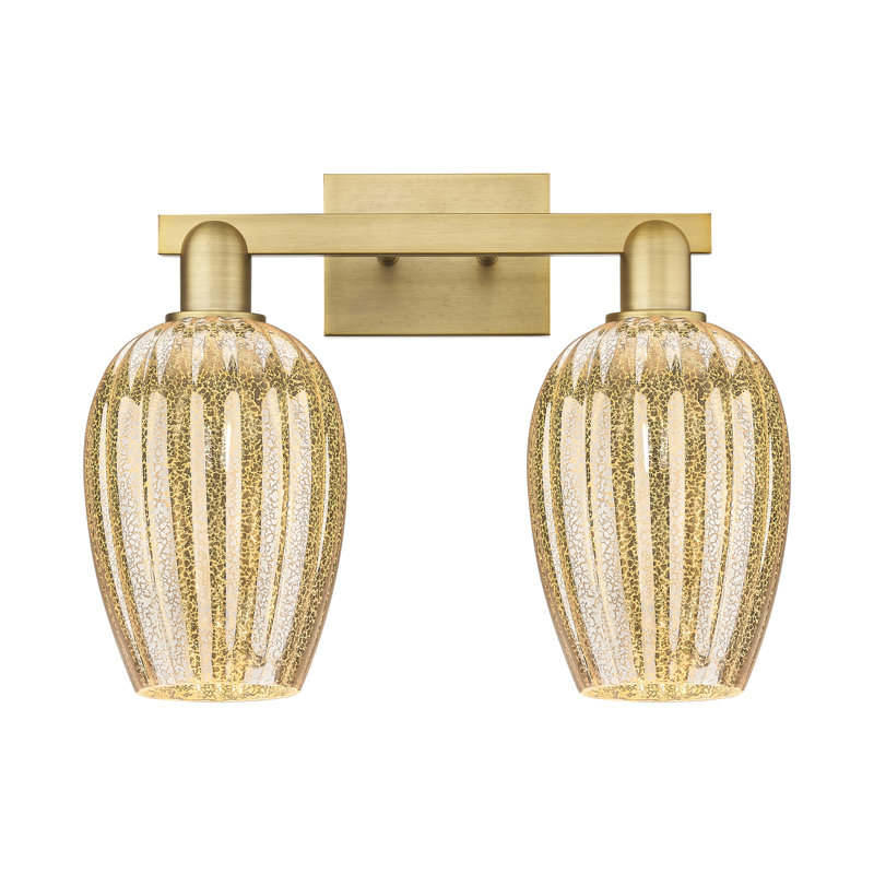 Éclairage pour meuble-lavabo de salle de bain 2 lumières Preston, Or satiné, Mercure, Deux lumières