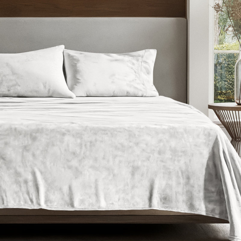 Ensemble de draps Microplush, Ensemble de draps pour lit simple TG + un drap-hou, Antique White