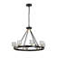 Noir mat + lustre en roue de chariot de style lustre en cristal de style campagnard pour salon