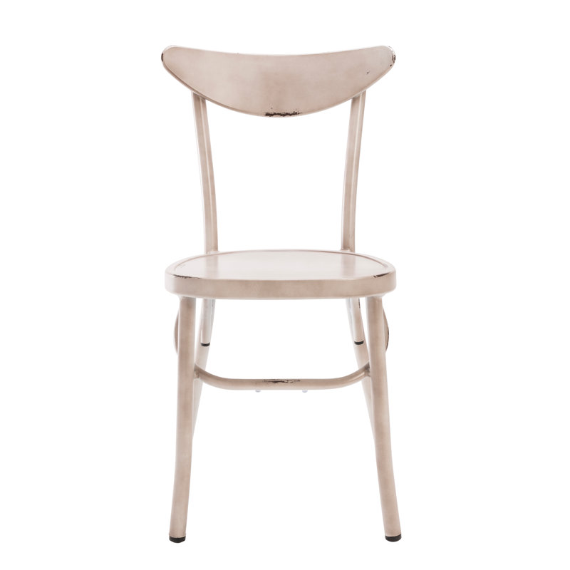 Holly Stacking Patio Dining Side Chair, Cream