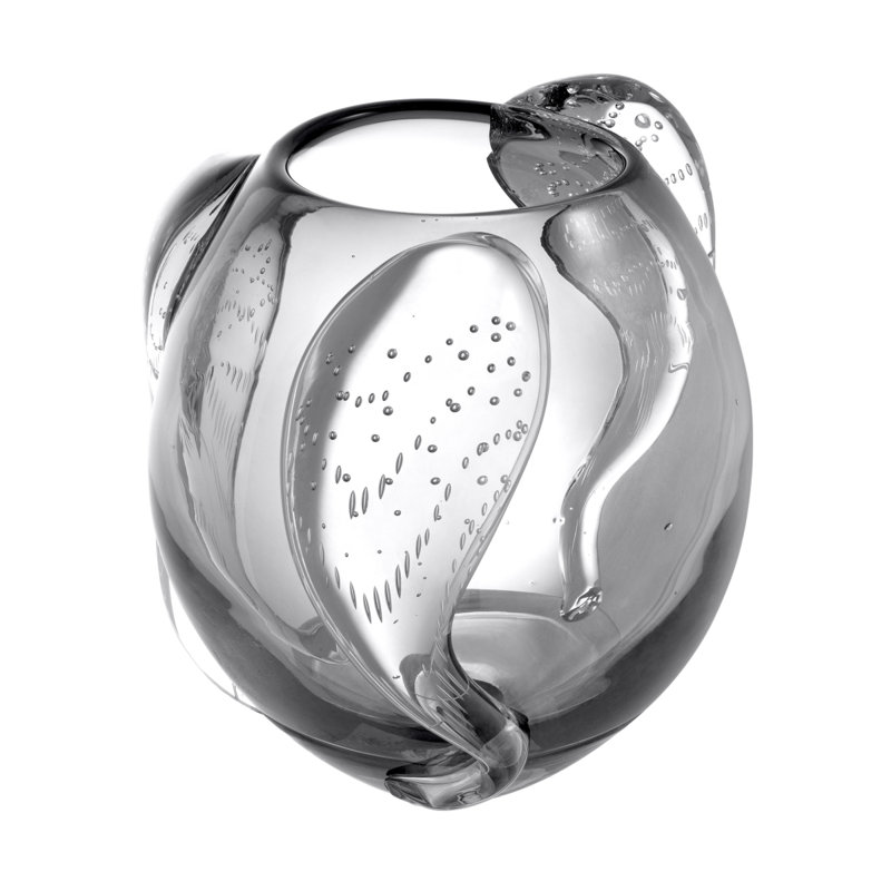 Sianluca Handmade Glass Table Vase, Gray, 28" H x 13" W x 13" D