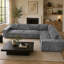 Canapé modulaire de style minimaliste de 129,5 po, ensemble de canapé en chenille infroissable à 6 places, combinaison de 2 sièges sans PC, ensemble de canapé en forme de L moderne pour le salon, aucun assemblage requis-265375716