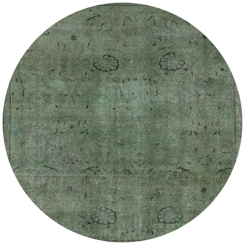 Tapis vert de style oriental, Rond 3 pi