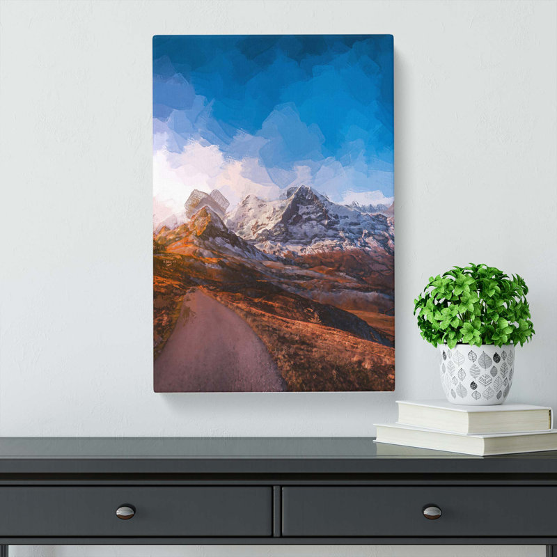 Mountains In Switzerland In Abstract - Wrapped Canvas, 60cm H x 40cm W x 3cm D
