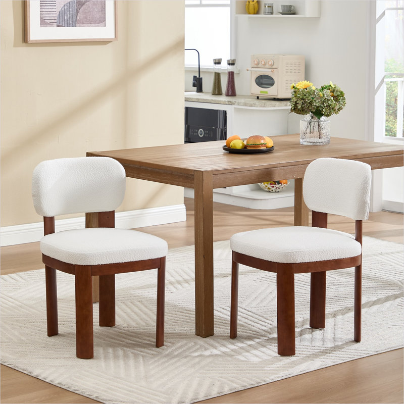 Chaises de salle à manger en bois, chaises de cuisine rembourrées en tissu