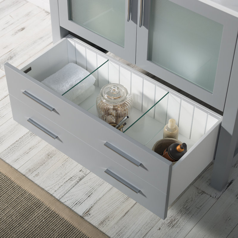 Ensemble de meuble-lavabo simple 36 po Mance, Gris métal
