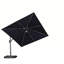 Parasol carré en porte-à-faux pivotant 10 pi avec lumière DEL et base à énergie solaire-67120589