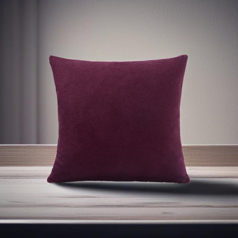 Velvet Feel Chenille Scatter Cushion Cover, Aubergine, 45 cm x 45 cm