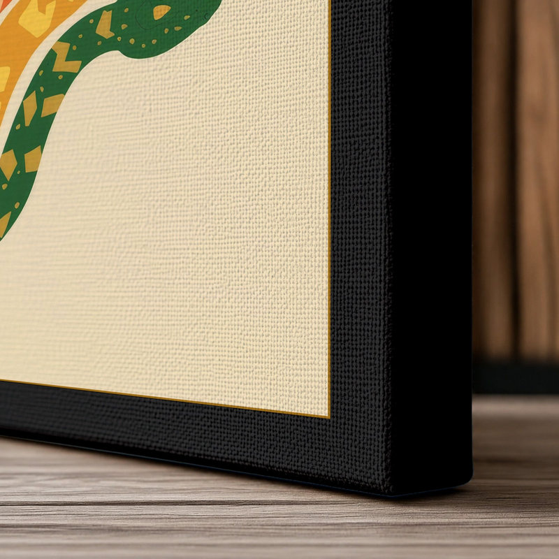 Entwined Serpents Art Deco - Wrapped Canvas, 30x20 - 76.2 x 50.8 cm, Black Border