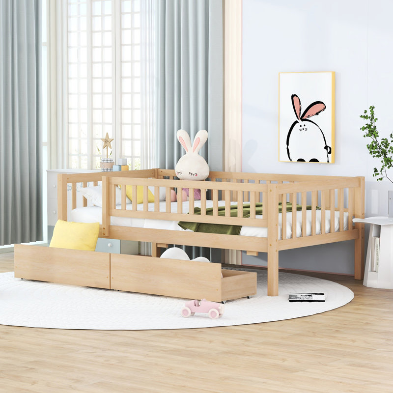 Twin Wood Daybed With Practical Storage Drawers - Improves Your Daily Life Size Bed Extra Space Frame, Design, Natural, Twin