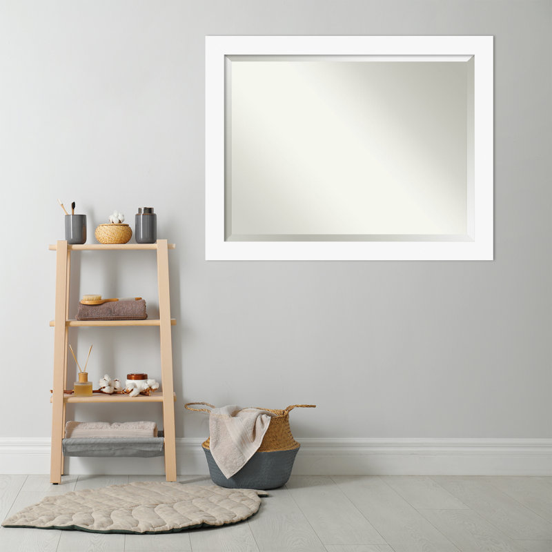 Miroir mural Jinyu, Blanc, 35,5 po x 45,5 po, Rectangle