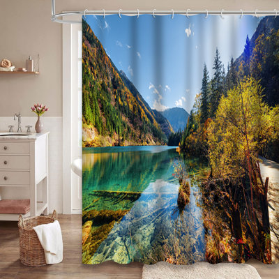 Magnifique rideau de douche d'automne avec 12 crochets