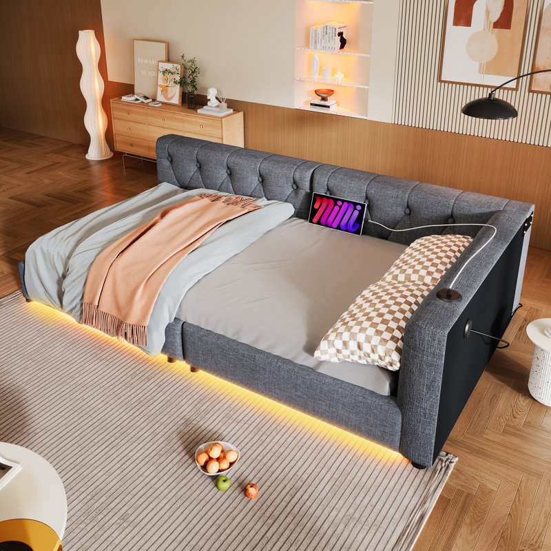 Bed, European Single (90 x 200 cm), Grey
