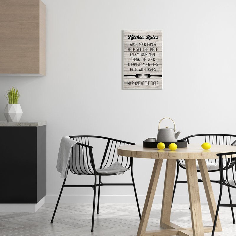 Bb-588-Wood " Rustic Kitchen Rules ", 19" H x 13" W x 0.5" D