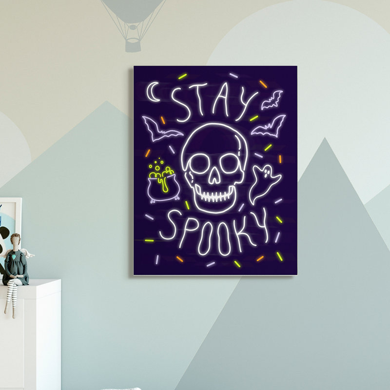 Stay Spooky Quote, H 48 po x l 36 po x P 1,5 po, Toile tendue