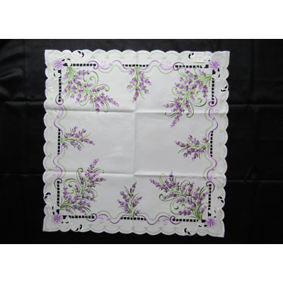 Purple Lavender Embroidery Table Topper