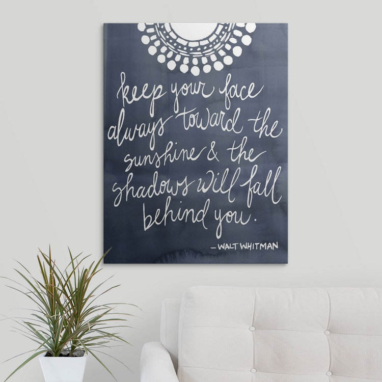 Adina Sun Quote II «Grace Popp», art textuel, H 16 po x l 12 po x P 1,5 po, Toile