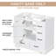 Meuble-lavabo 36 po sans lavabo, base d'armoire seulement, six tiroirs, diviseur de tiroir multifonctionnel, tablette réglable, blanc-507664214