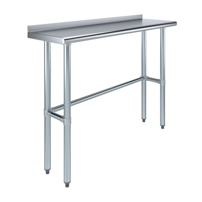 Table de travail à base ouverte en acier inoxydable l 36 po x P 24 po Express KitchQuip avec dosseret de 1,5 po