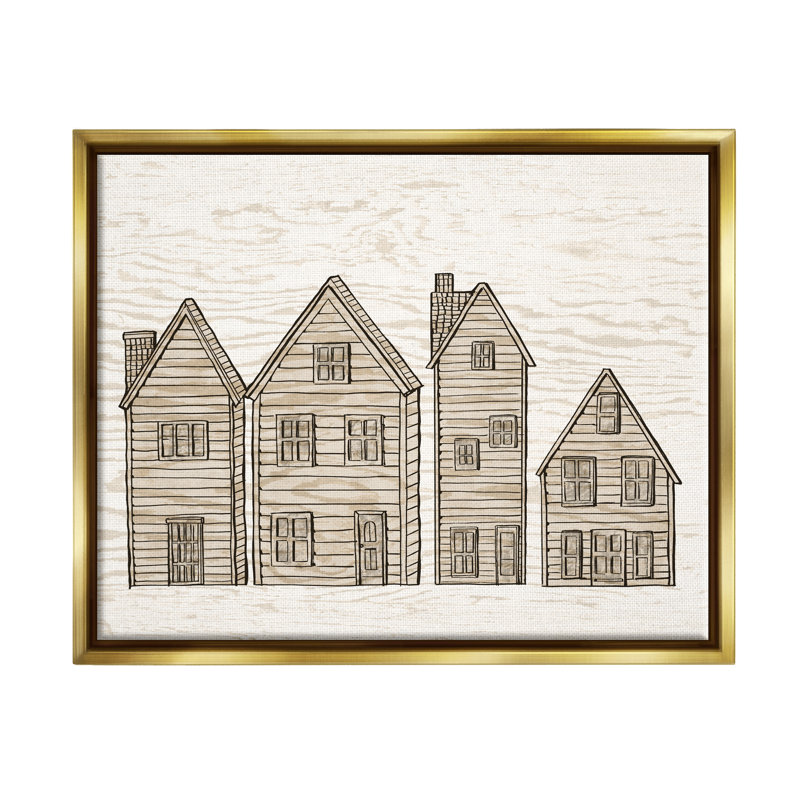 Stupell Industries, maisons de quartier variées, giclée par Ziwei Li, H 17 po x l 21 po x P 1,7 po