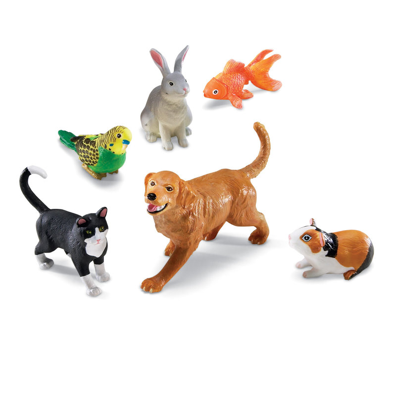 Jumbo Domestic Pets Set with 6 Colorful Animals