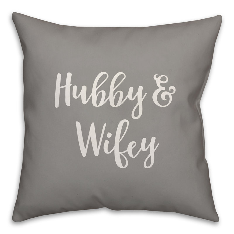  Coussin Hubby and Wifey, Gris, Housse de coussin