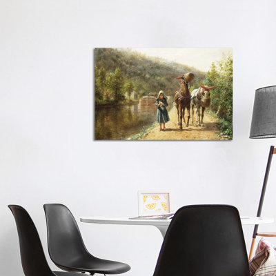 On The Towpath, by Edward Lamson Henry - Wrapped Canvas Painting