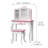Teamson Kids Fashion Prints Animal Wooden Vanity Table & Stool with Mirror for Pretend Play Makeup-202876369