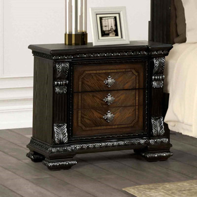 Ornate Moulding Table de chevet 1Pc USB