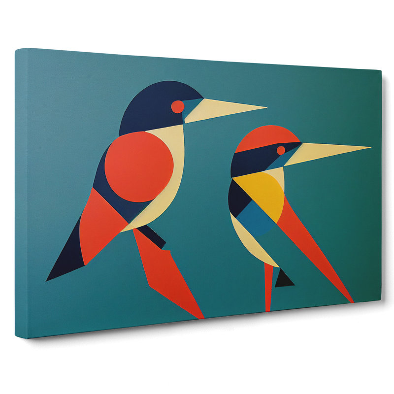Kingfisher Bird Abstract Vol.1 - Wrapped Canvas Print, 35cm H x 50cm W x 3cm D