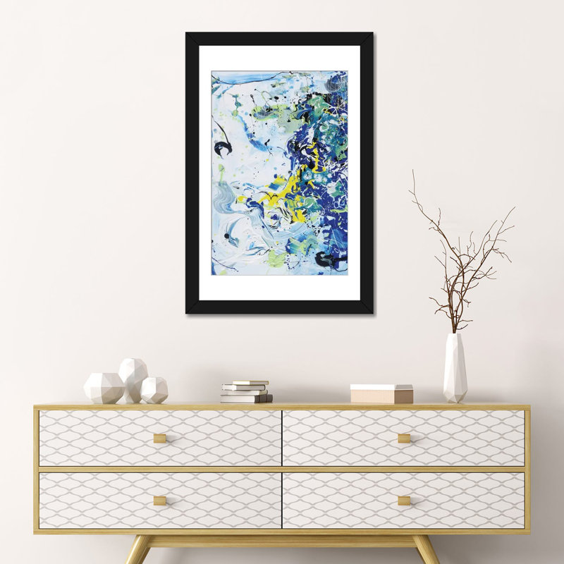 "wave vibration" , reproduction d’art sur toile tendue, H 24 po x l 16 po x P 1 po, Papier d'art encadré noir, Blanc