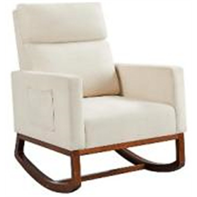Fauteuil d'appoint rembourré, Lin kaki