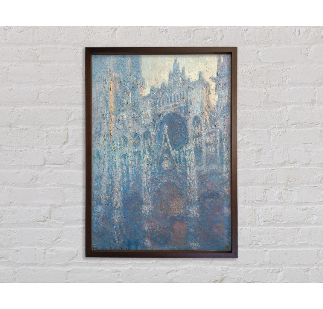 Gerahmtes Wandbild Monet Kathedrale von Rouen im Morgenlicht