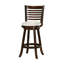 Tabouret pivotant rembourré avec structure en bois massif Leakey-48312774-48312773