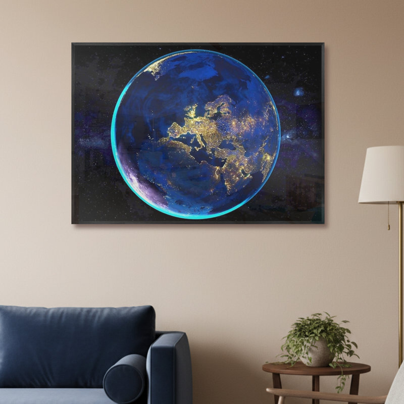 Single Picture Frame LED Illuminated Wall Art Wall Art on Glass / Aluminium, 50cm H x 60cm W