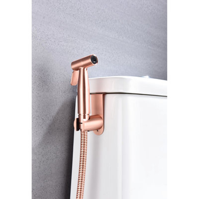 Toilet Handheld Bidet - Rose Gold, Metal Construction, Two Water Modes, Rust, , Easy Installation Steps For Gold Metal, 2 Spray Modes Hygiene Care, Rust And Corrosion , Procedure